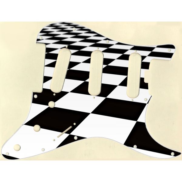 Checker SSS Fender Elite Strat Stratocaster Pickguard Custom Pickguards