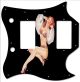 Pin Up Girl Billowed Sleeves Black
