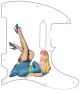 Pin Up Girl Blue Dress White - American Elite Tele