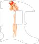 Pin Up Girl Dynamite White - 8 Hole H Tele
