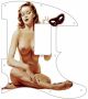 Pin Up Girl Eye Mask White - 8 Hole H Tele