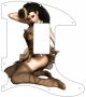 Pin Up Girl Gold Dress White - 8 Hole H Tele