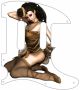 Pin Up Girl Gold Dress White - Tele Nashville