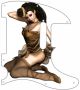 Pin Up Girl Gold Dress White - 8 Hole Tele
