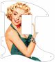 Pin Up Girl Green Dress White - 8 Hole H Tele