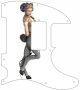 Pin Up Girl Hoof White - 8 Hole H Tele
