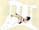 Pin Up Girl Kicking Legs White - HSS Shawbucker Elite Strat