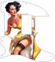 Pin Up Girl Look Back White - 8 Hole H Tele