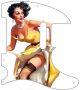 Pin Up Girl Look Back White - 8 Hole Tele