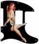 Pin Up Girl Pose 1 Black - 8 Hole H Tele