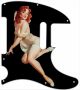 Pin Up Girl Pose 1 Black - 8 Hole NPS Tele