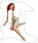 Pin Up Girl Pose 1 White - Tele Nashville