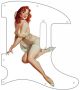 Pin Up Girl Pose 1 White - 8 Hole Tele
