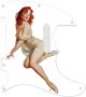 Pin Up Girl Pose 1 White - American Elite Tele