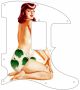 Pin Up Girl Pose 2 - 8 Hole H Tele
