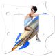 Pin Up Girl Rockets Away WH