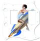 Pin Up Girl Rockets Away WH