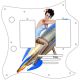 Pin Up Girl Rockets Away WH