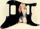 Pin Up Girl Rose & Ribbon BK