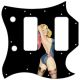 Pin Up Girl Rose & Ribbon BK