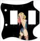 Pin Up Girl Rose & Ribbon BK