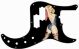 Pin Up Girl Rose & Ribbon BK
