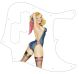 Pin Up Girl Rose & Ribbon WH