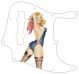 Pin Up Girl Rose & Ribbon WH