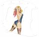 Pin Up Girl Rose & Ribbon WH