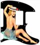 Pin Up Girl Straw Hat Black - 8 Hole H Tele
