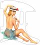 Pin Up Girl Straw Hat White - 8 Hole NPS Tele