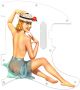 Pin Up Girl Straw Hat White - American Elite Tele