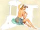 Pin Up Girl Straw Hat White - H 11 Hole Strat