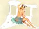 Pin Up Girl Straw Hat White - HH 11 Hole Strat