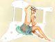 Pin Up Girl Straw Hat White - HSH 11 Hole Strat