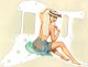 Pin Up Girl Straw Hat White - SSH 11 Hole Strat