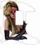 Pin Up Girl Sugar Skull White - 8 Hole H Tele