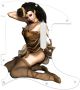 Pin Up Girl Gold Dress White - American Elite Tele