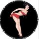 Pin Up Girl Red Bent Over Tassles