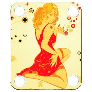 Faded Yellow Pin Up Girl