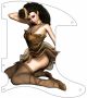 Pin Up Girl Gold Dress White - Tele Esquire