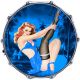Pin Up Girl Over Blue