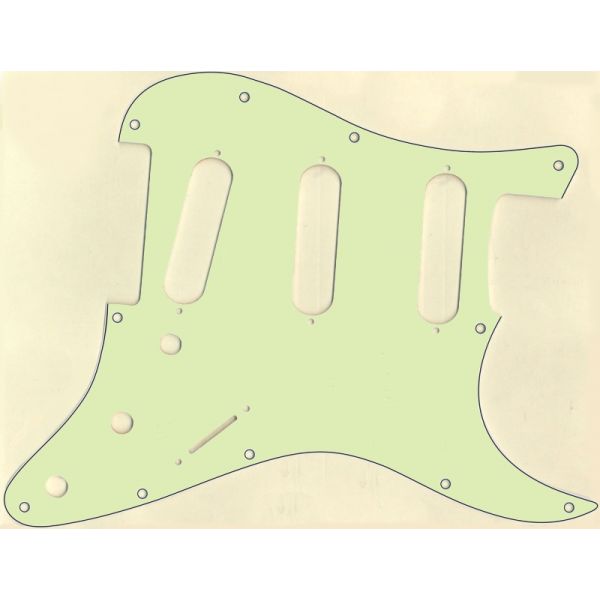 Fender Elite Strat Pickguard SSS Mint Green 3-Ply 