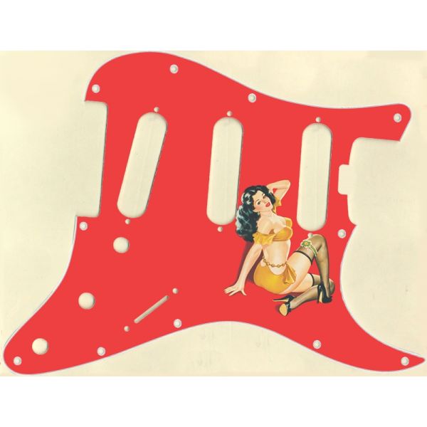 Pin Up Girl 3 Sss Fender Elite Strat Stratocaster Pickguard Custom Pickguards 9680